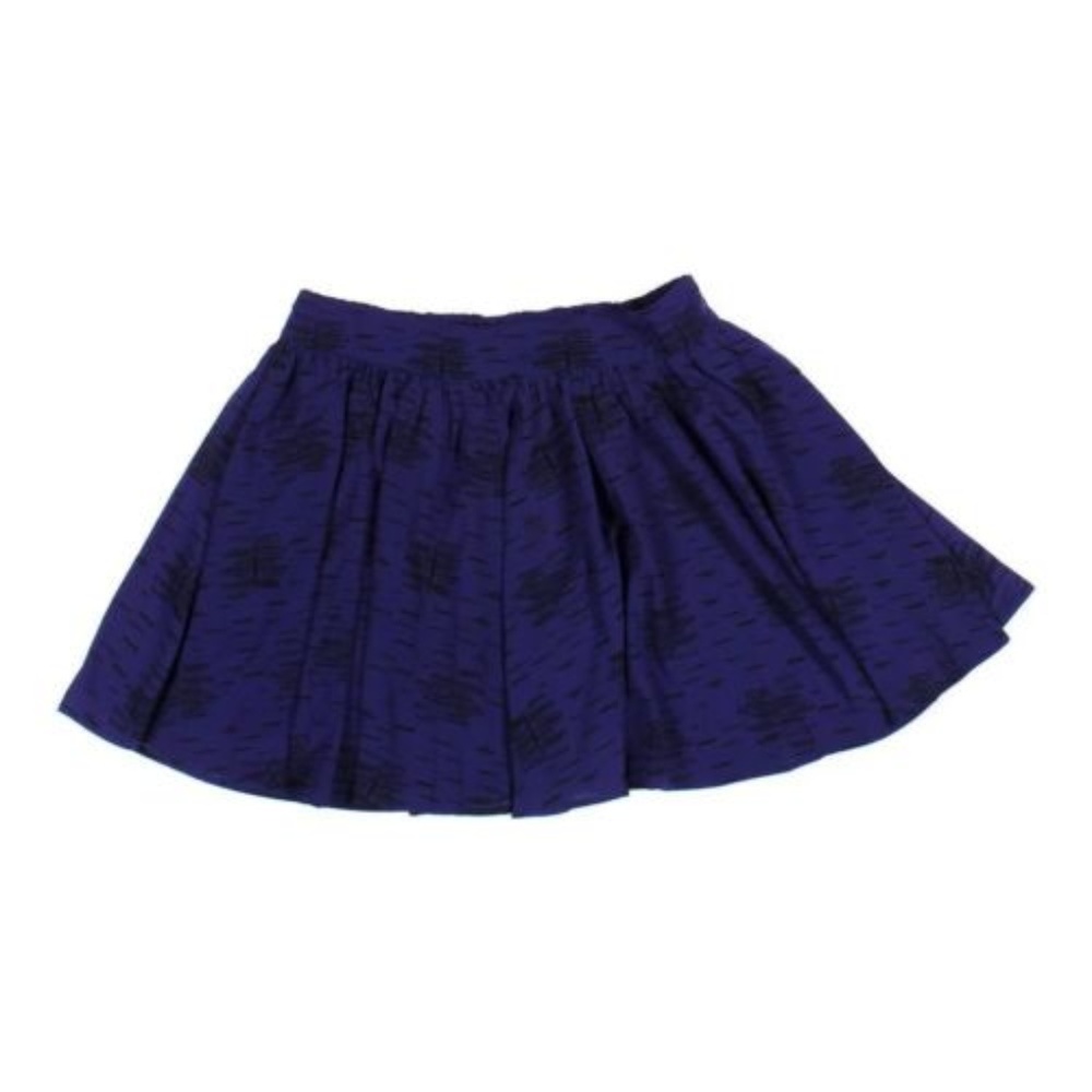 Fossil Blue/Navy Elastic Waistband Pleated Pockets Mini Skirt Size S
